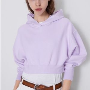 Zara Hooded Knit Sweatshirt S